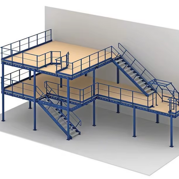 Industrial Warehouse Storage Mezzanine Steel Structure Work Shelf and Goods Elevator Metal Frame Mezzanine