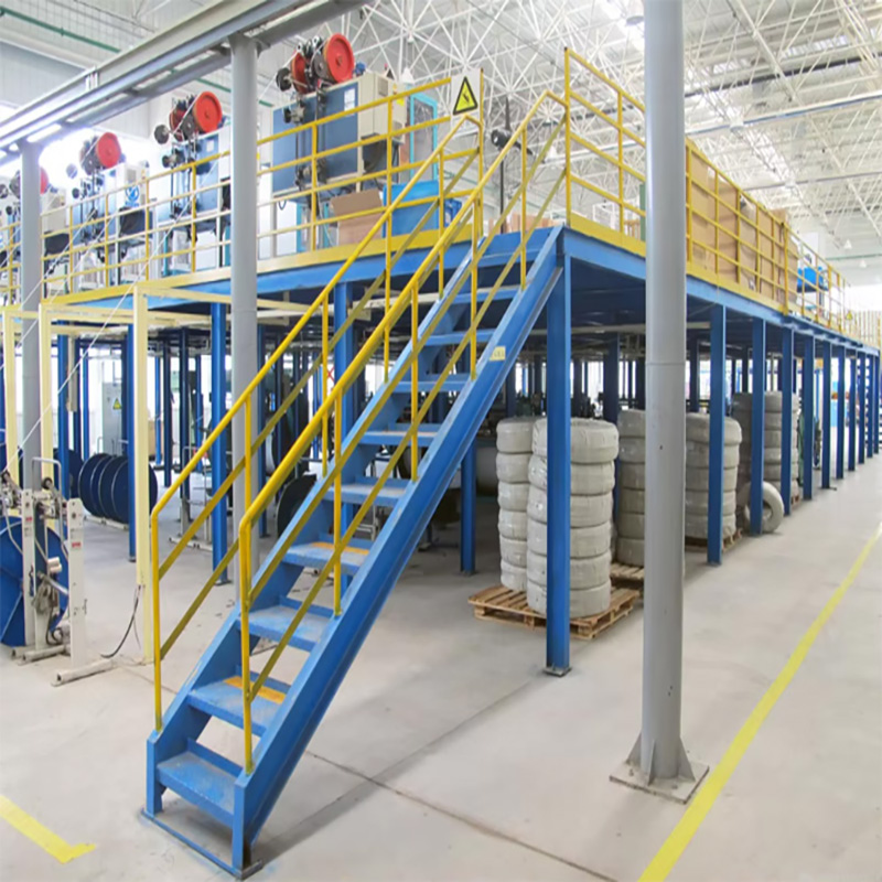 Industrial Warehouse Storage Mezzanine Steel Structure Work Shelf and Goods Elevator Metal Frame Mezzanine Raf