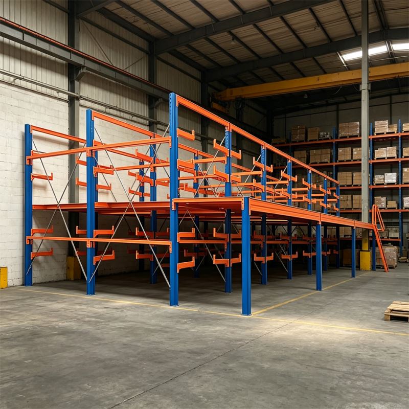 Multi-Level Heavy Anti-Corrosion Duty Cantilever Mezzanine Rack Durable Industrial Warehouse Storage Solution