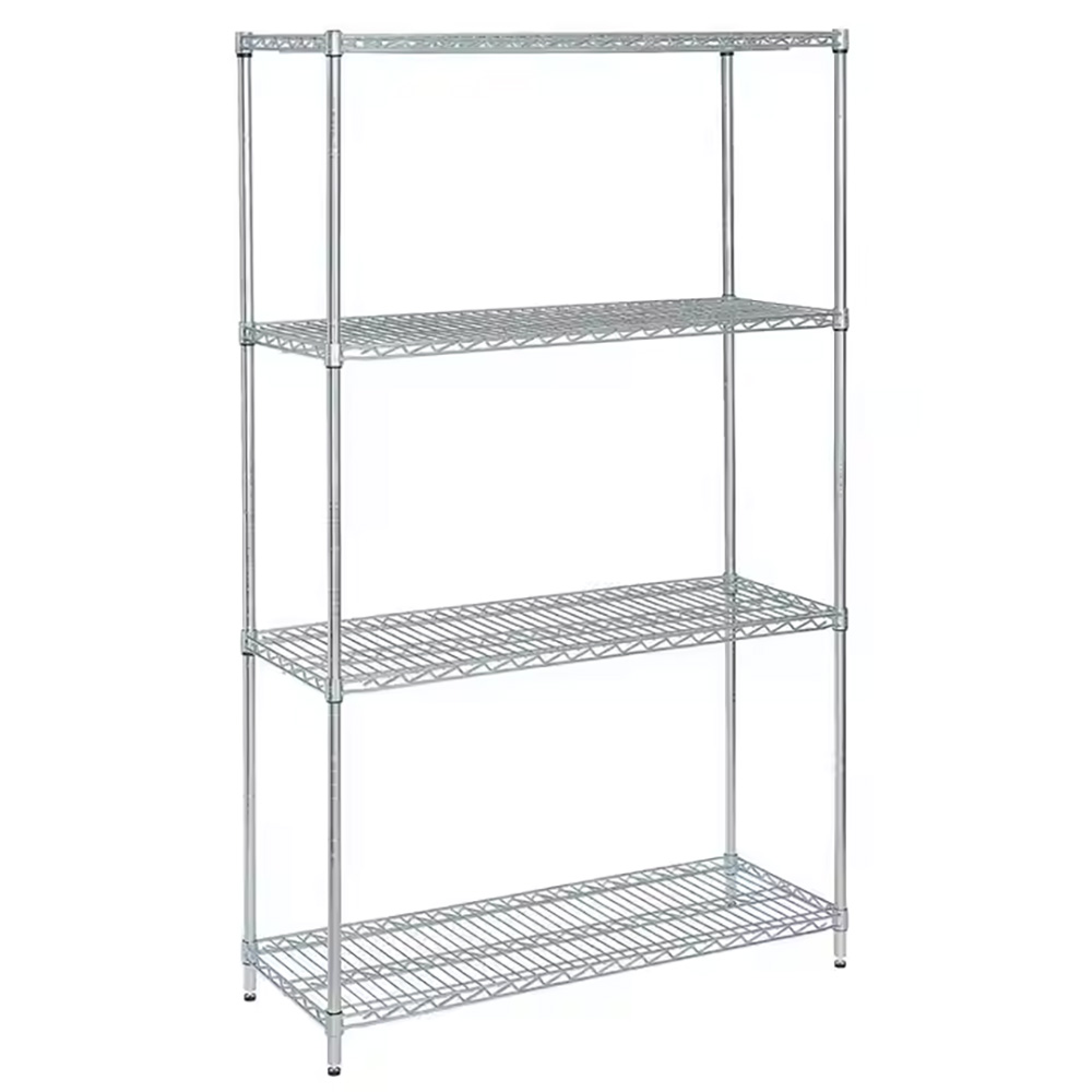 Durable 4-Layer Galvanized Wire Metal Shelf Kit Corrosion Protection Selective Pallet Rack for Warehouse Storage Carton Packing