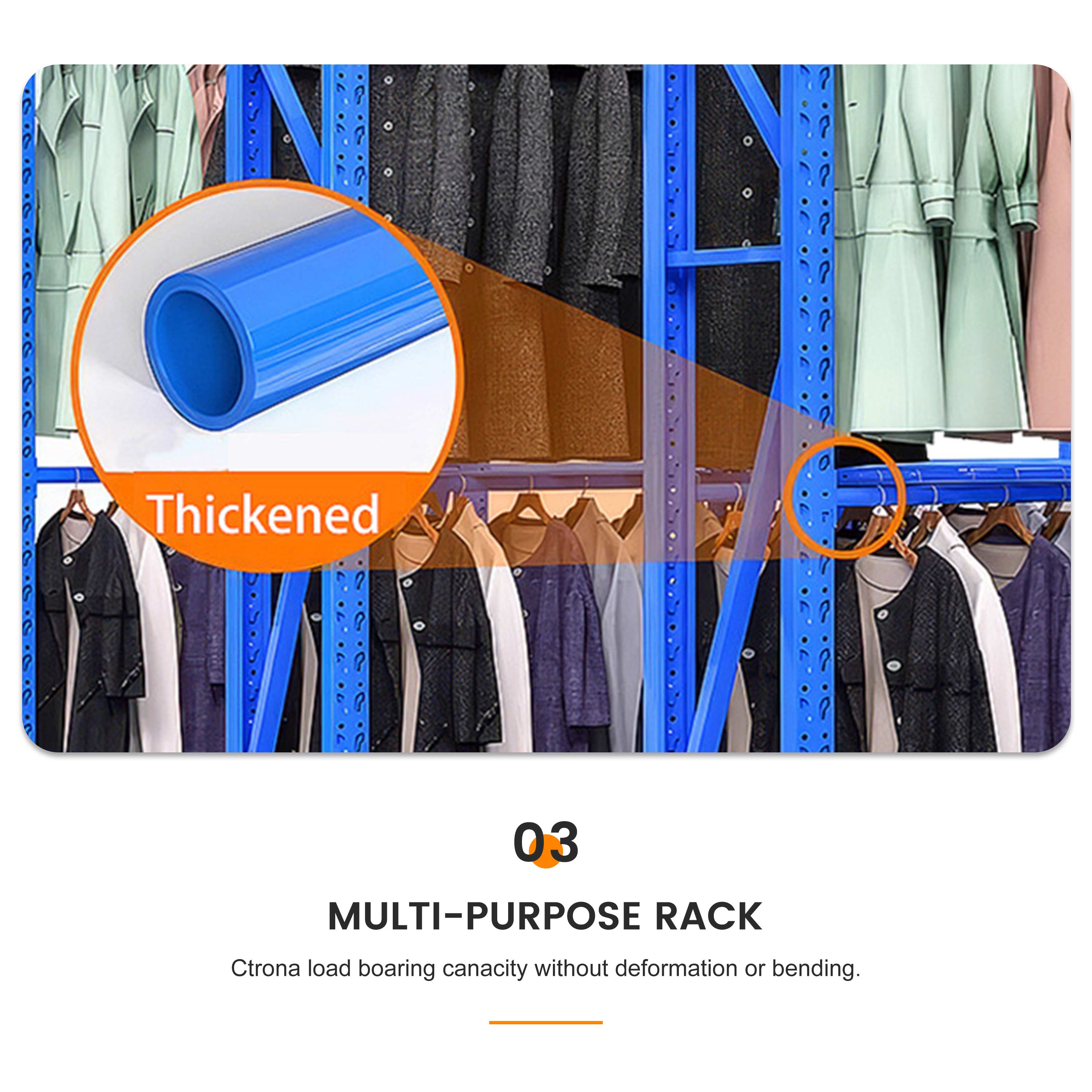 Warehouse Adjustable Cold Rolled Steel Display Racks for Clothing and Apparel Inventory Storage