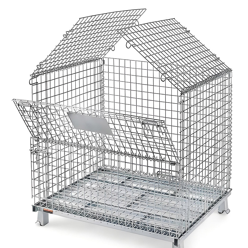 Heavy Duty Wire Mesh Metal Pallets Lockable Folding Warehouse Storage Cage OEM Mild Steel Containers