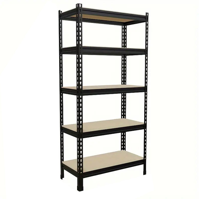 5-layer Metal Gourd-hole Shelf Steel Storage Unit, with Adjustable Function and Anti-corrosion Function for Garages garage shelving