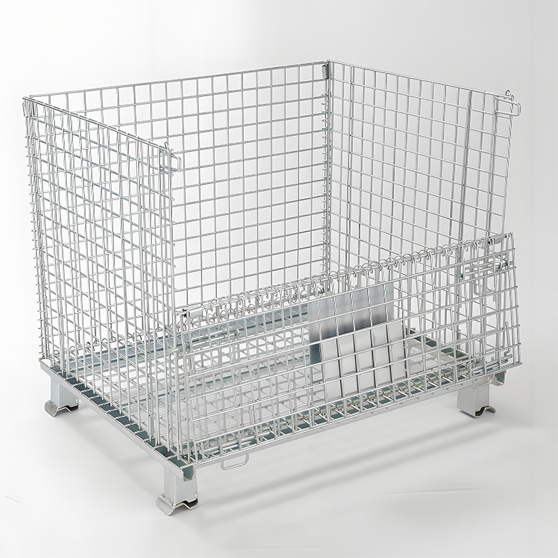 Customizable Metal Storage Rack with Logistics Wheels Light Duty Mild Steel Wire Container ODM & OEM Supplier