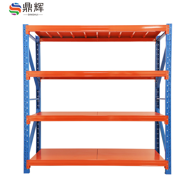 4-layer Adjustable Heavy-duty Logistics Warehouse Shelf System. Warehouse Shelves Without Bolts. Steel Metal Shelves.