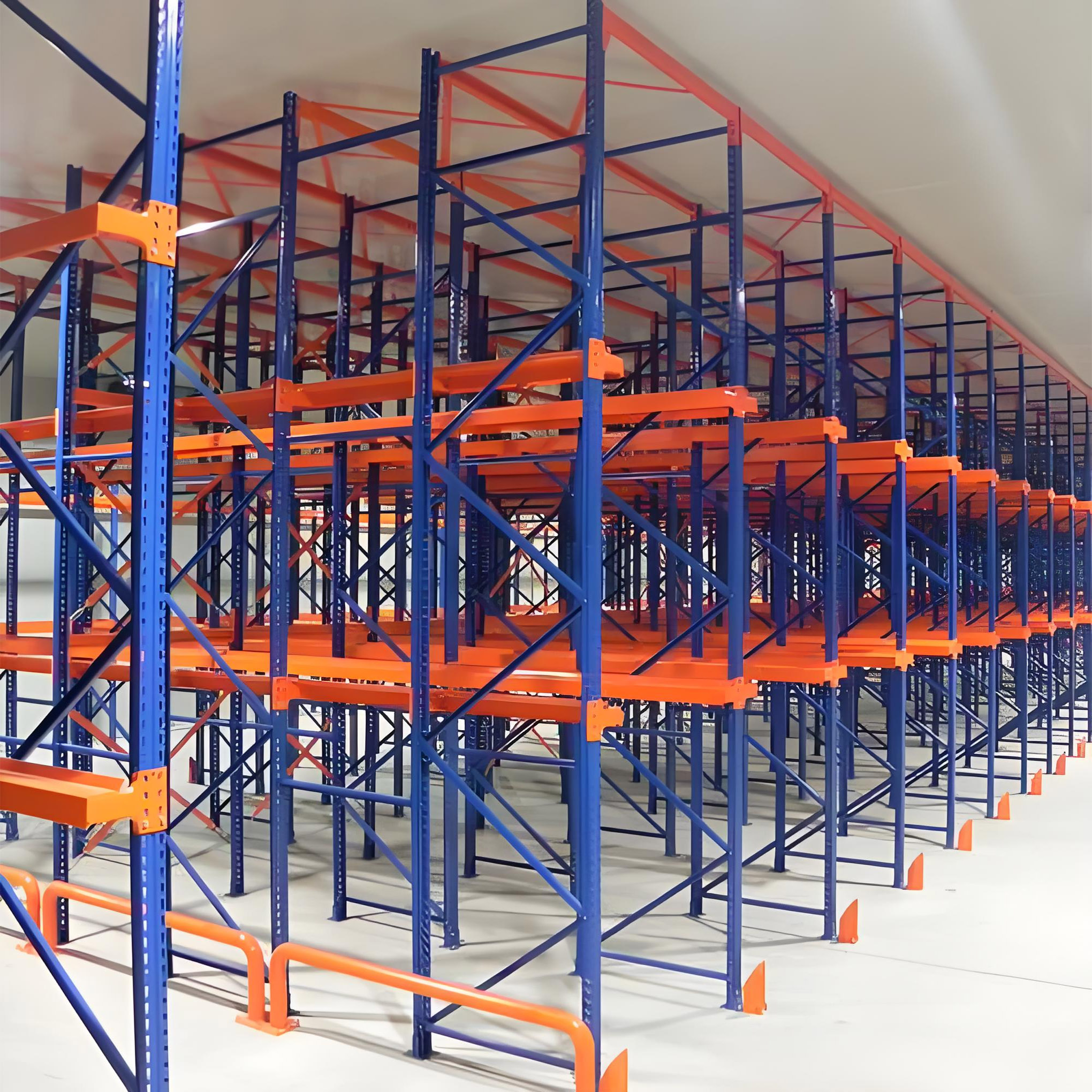 Drive-In Pallet Rack Storage System Cold Rolled Steel Multi-Level Warehouse Rack Anti-Rust Corrosion Protection Powder Coated