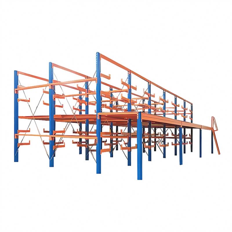 Adjustable Double-Sided Corrosion Protection Cold Rolled Steel Pipe Storage Shelf Custom Warehouse Cantilever Rack