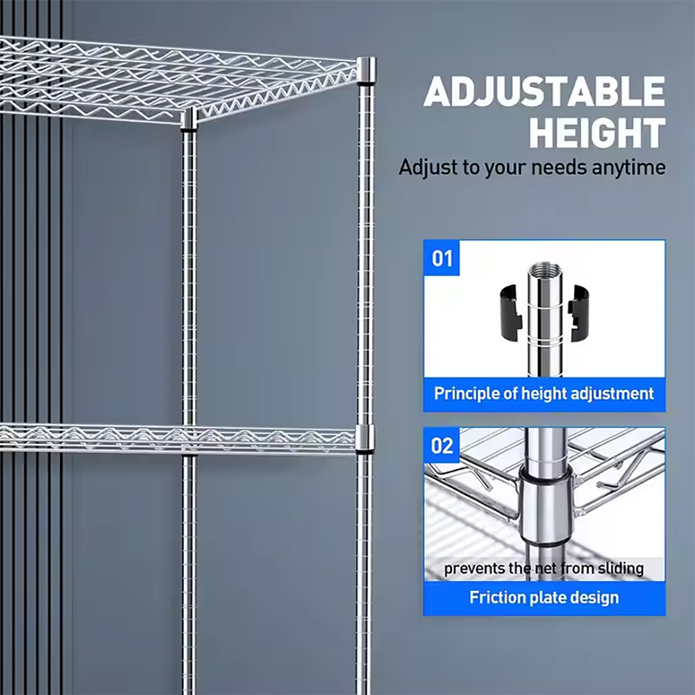4-Layer Chrome Wire Storage Shelf Trolley Rack Electrostatic Discharge Printed Circuit Board Reel Shelf Corrosion Protection Raf