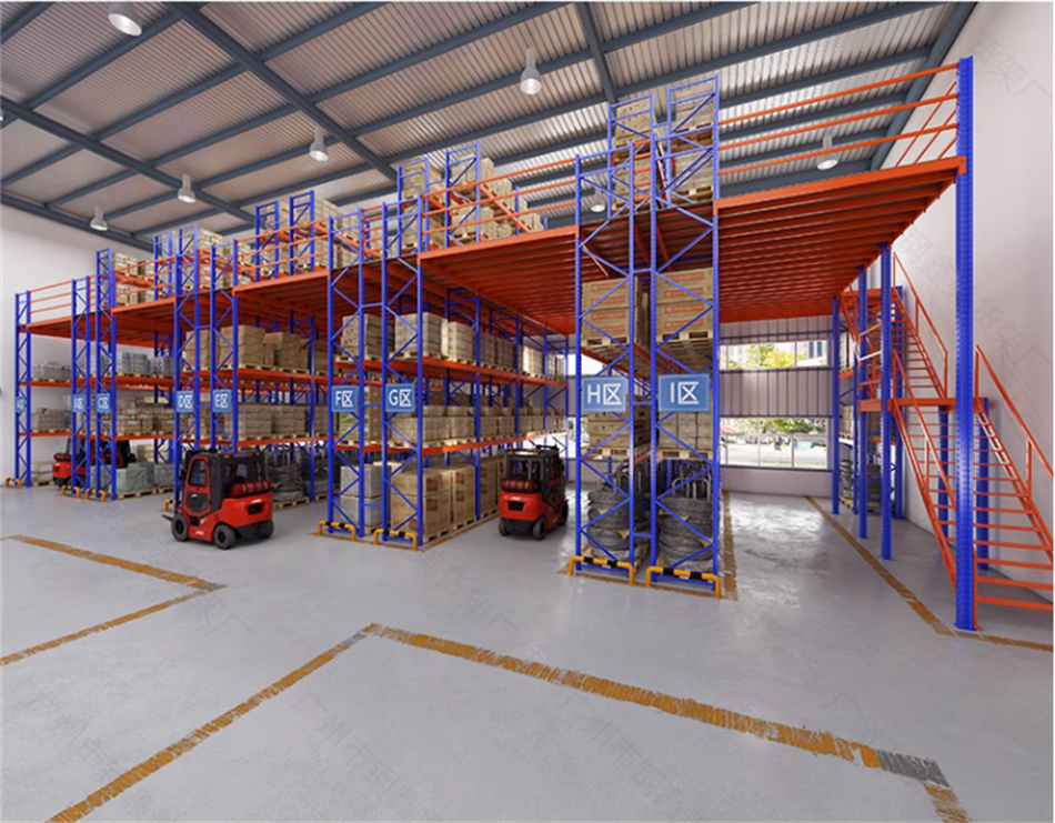 Heavy Duty Cold Rolled Steel Integrated Powder Coating Multi Level Storage Solution Industrial Steel Warehouse Mezzanine Floor
