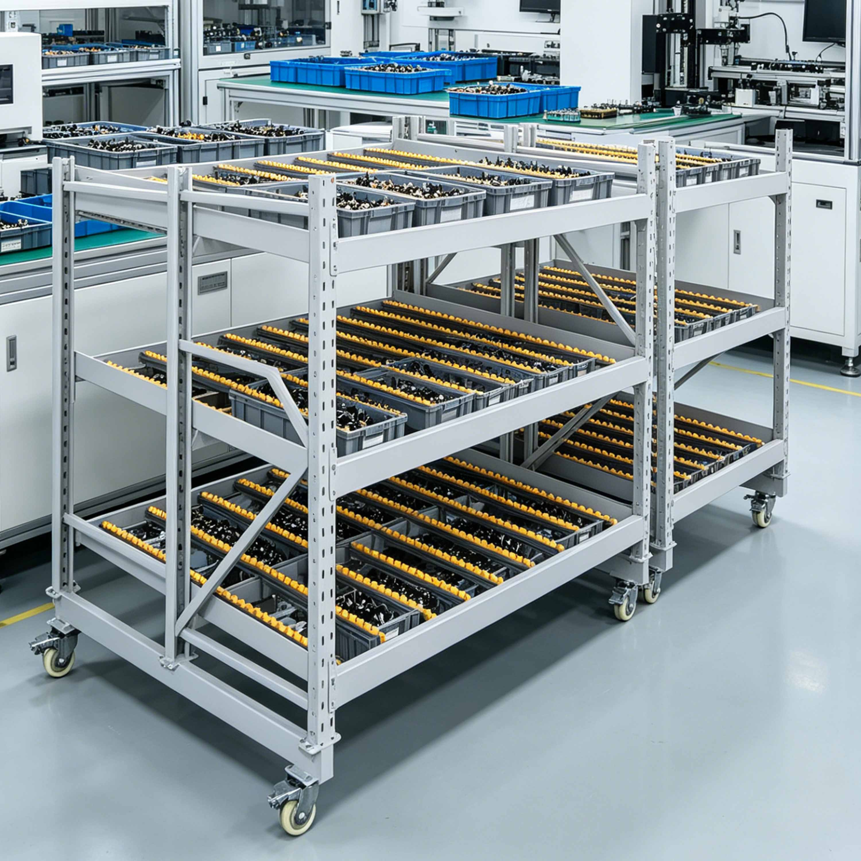 Factory Industrial Heavy Duty Flow Through Rack with Corrosion Protection Boltless Installation Roller Conveyor Shelves