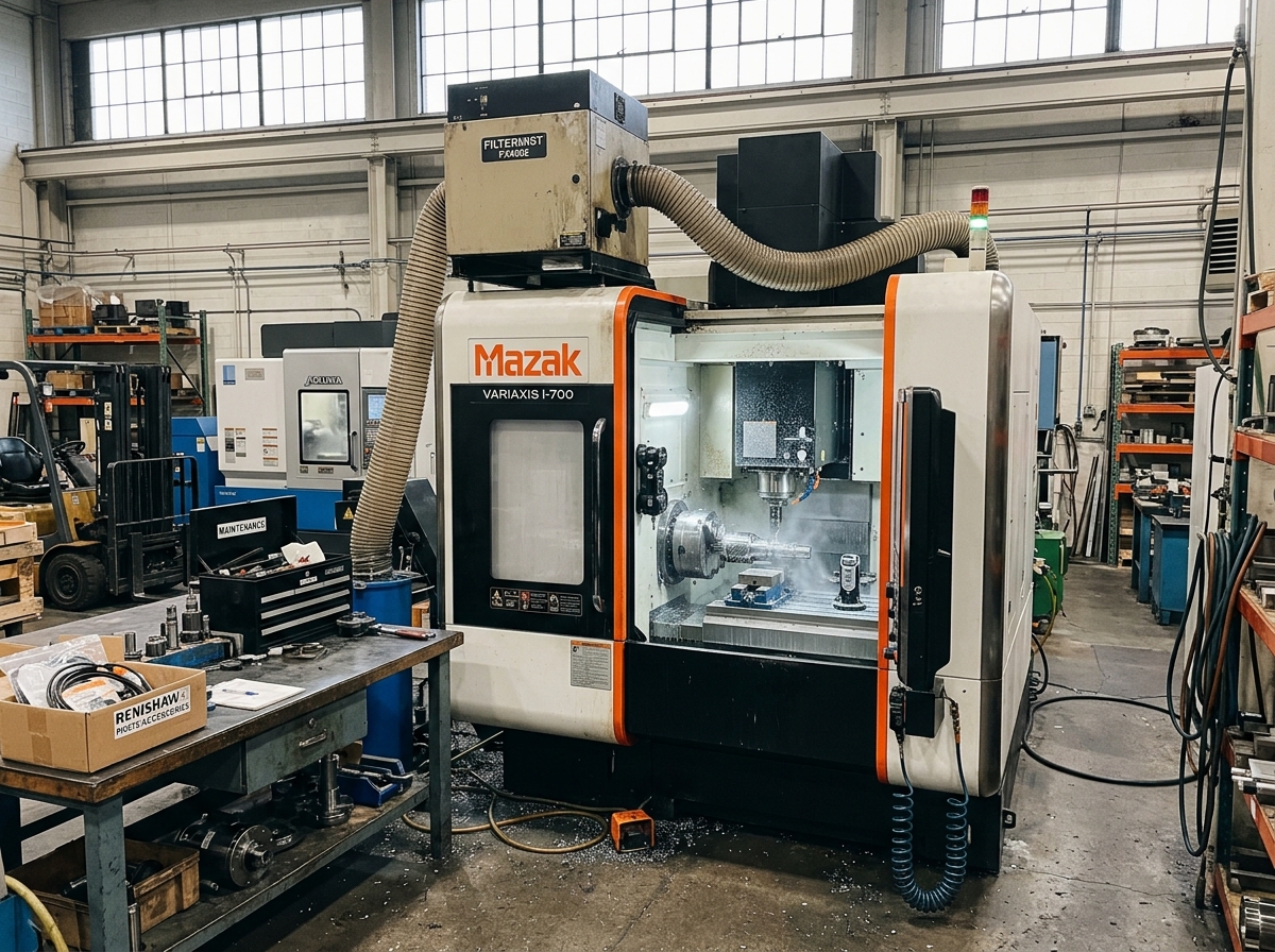 Oil mist collector installed on a 24 hour CNC production line