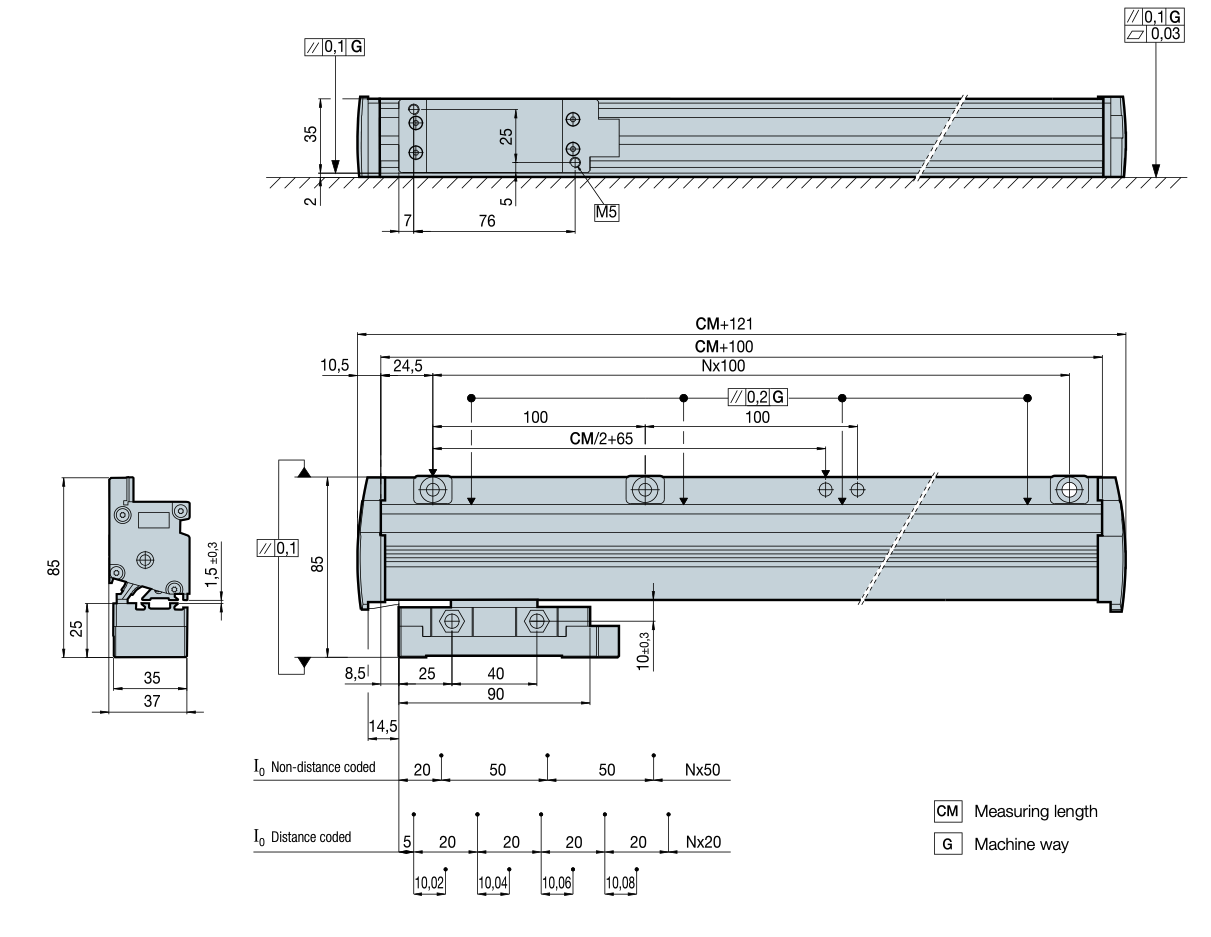 Linear Encoder Technical Drawing