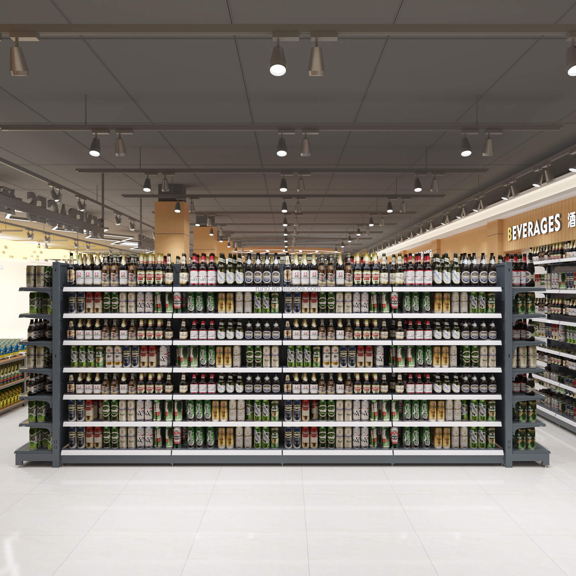 Gondola Department Store Supermarket Daily Chemical Grain and Oil Rack Heavy Duty Supermarket Rack