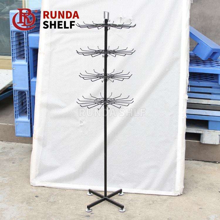 Light Duty Metallic Bag Holder for Hair Extensions Single-Sided Ring Display Stand Supermarket Rack