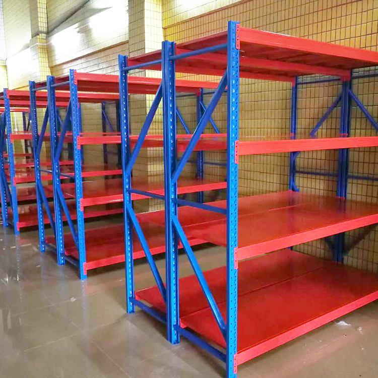 RunDa 35# Single-Sided Heavy Duty Warehouse Racks Customized 500kg Capacity Stable Shelves