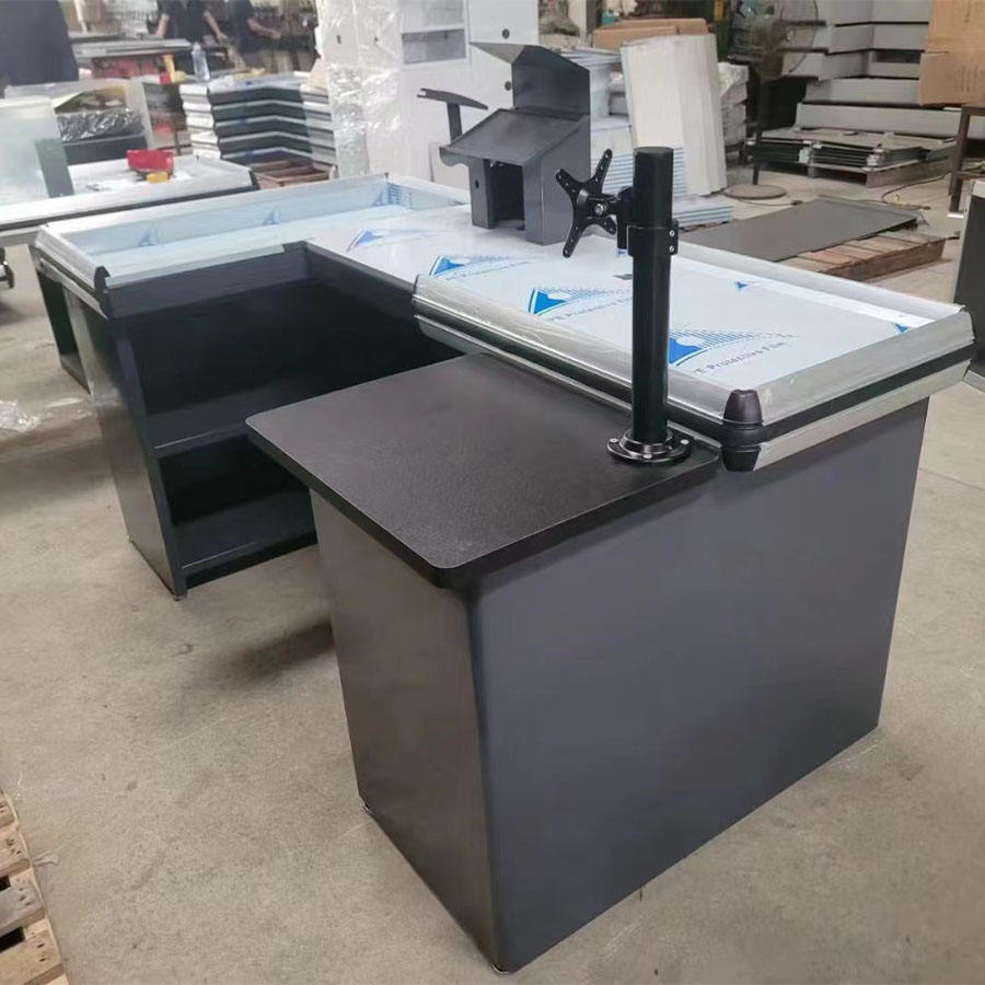 Heavy-duty Stainless Steel Modern Supermarket Checkout Counter