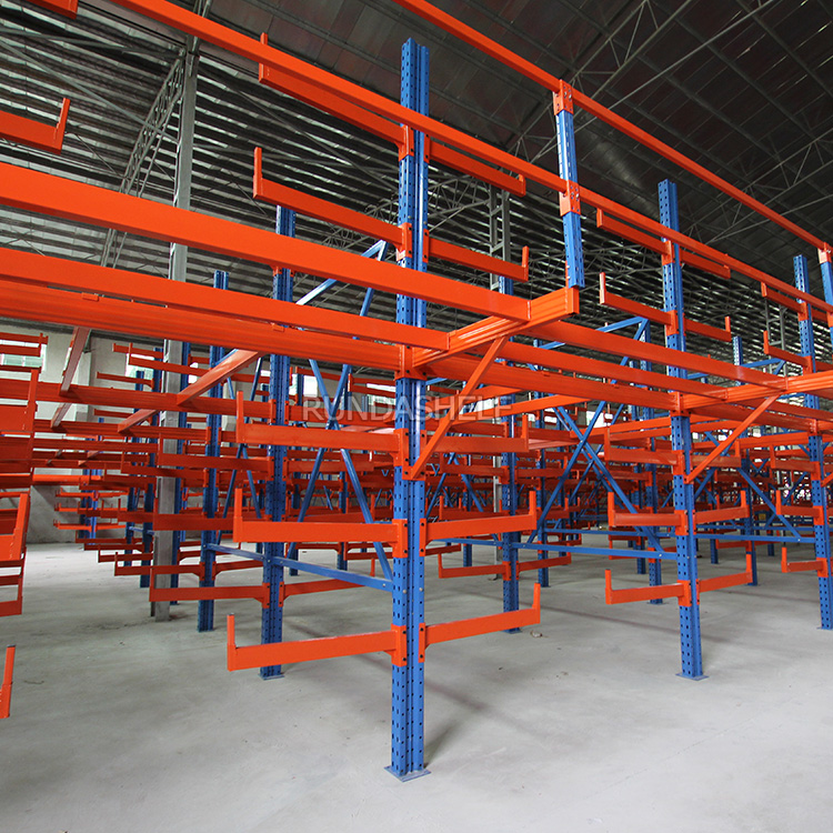 RD Customized Heavy Metal Cantilever Rack Fashion Supermarket Shelves and Warehouse Shelf Wood Display Rack for Store Use