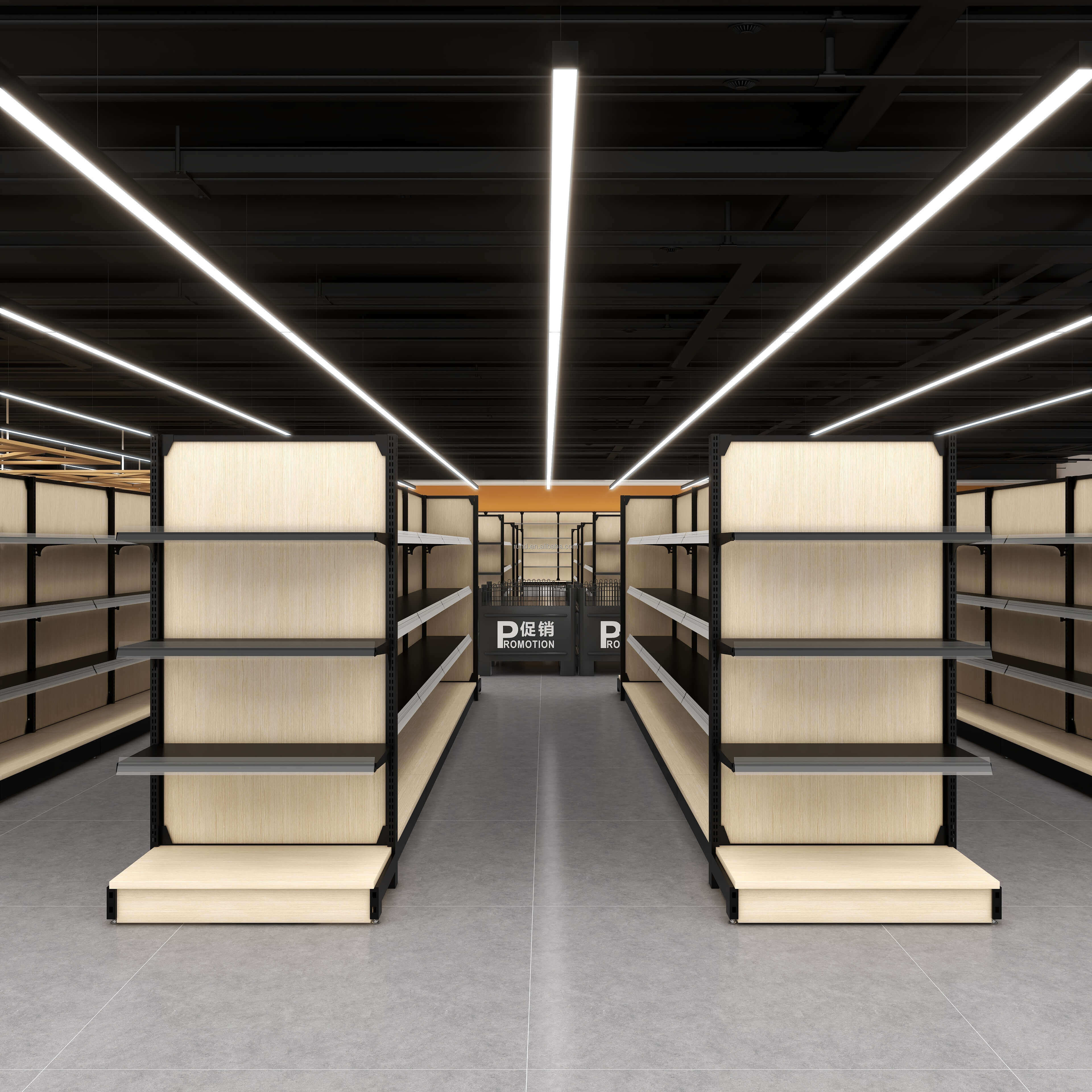Rack Daily Necessities, Grain and Oil, Department Stores, Steel and Wood Shelves, Display Racks, Shopping Mall Shelves