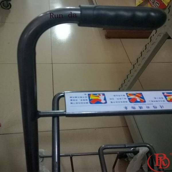 Convenience Store & Supermarket Dual-Layer Shopping Cart with Wheels Household Double-Tiered Trolley for Mall Shopping