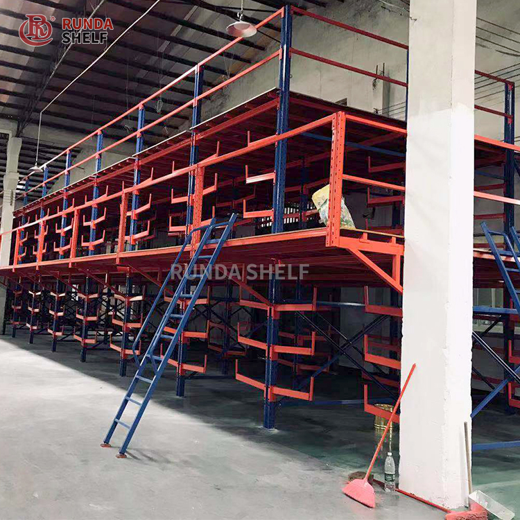Heavy-Duty Industrial Warehouse Steel Attic Rack Multi-Tier Multi-Level Combination Design Powder Coated Adjustable Storage