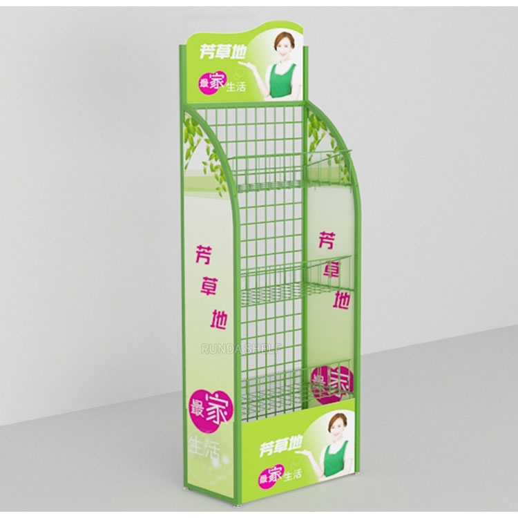 RD-WMS-08 Light Duty Supermarket Rack Retail Store Used Clothing Gondola Shelving Display Hook Vending Stand Metallic Material