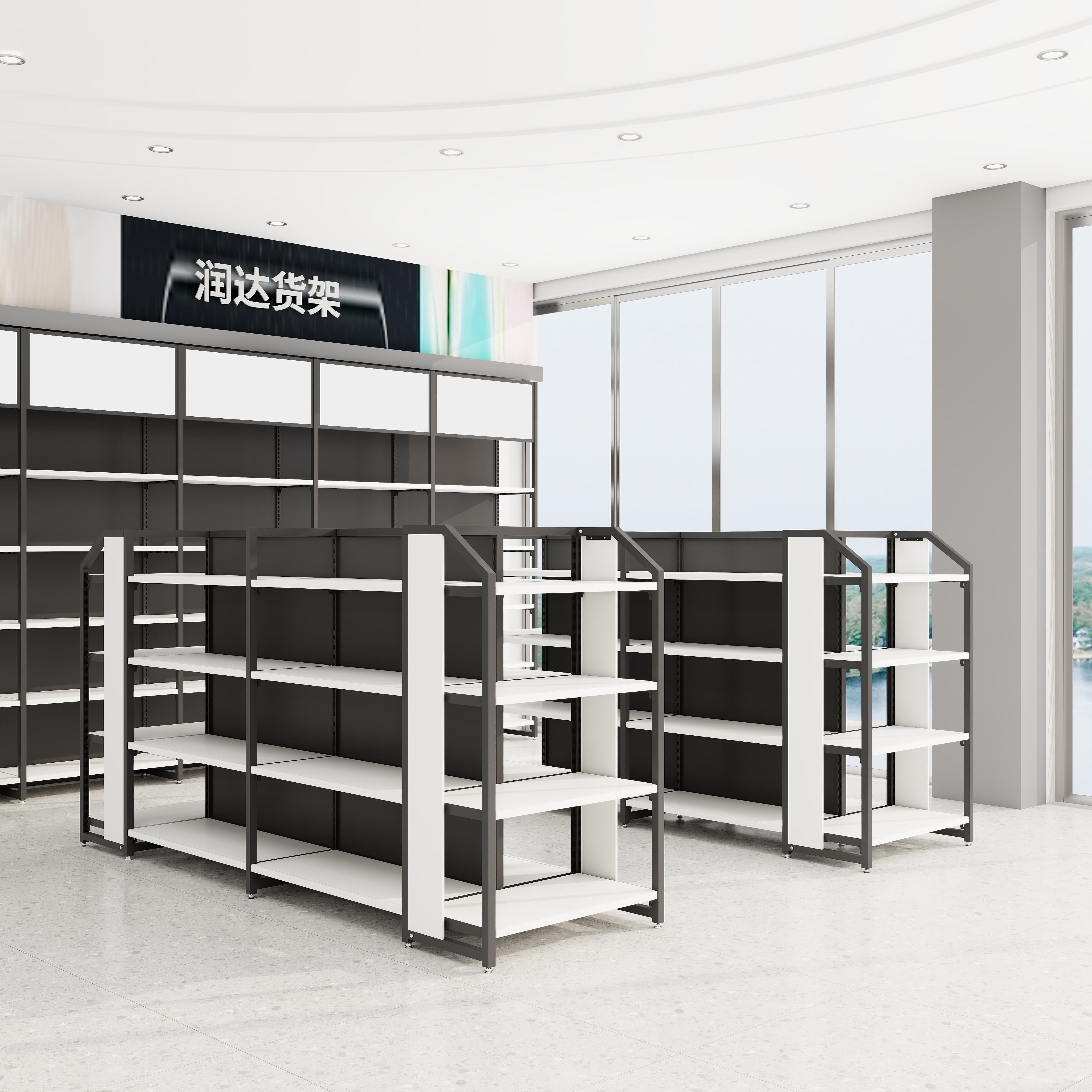 Steel and Wood Shelving Boutique, Nakajima Shelving, Stationery Store Shelf