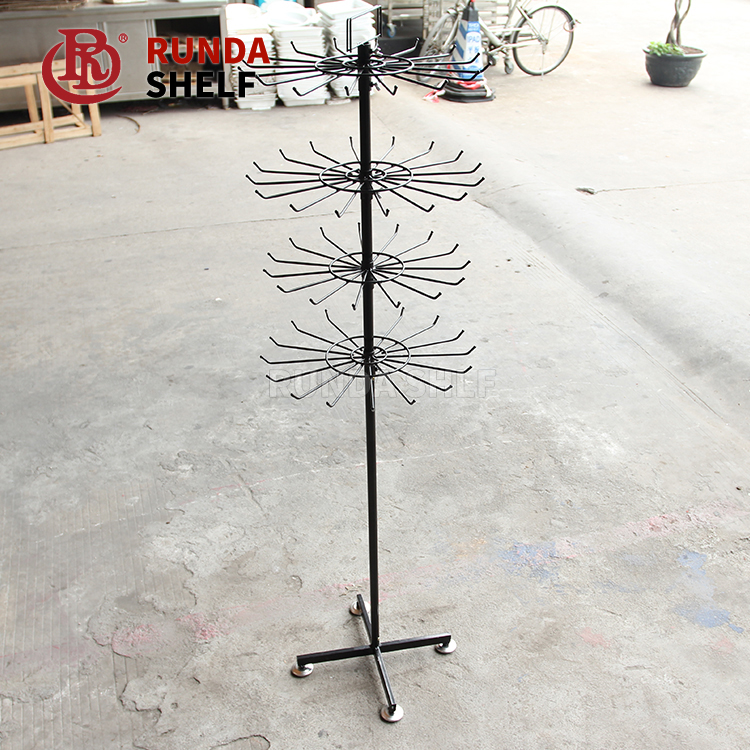Light Duty Metallic Bag Holder for Hair Extensions Single-Sided Ring Display Stand Supermarket Rack