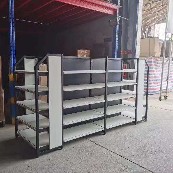 Boutique Store, Supermarket Shelves, Display Racks, Steel and Wood Shelves, Island Display Racks