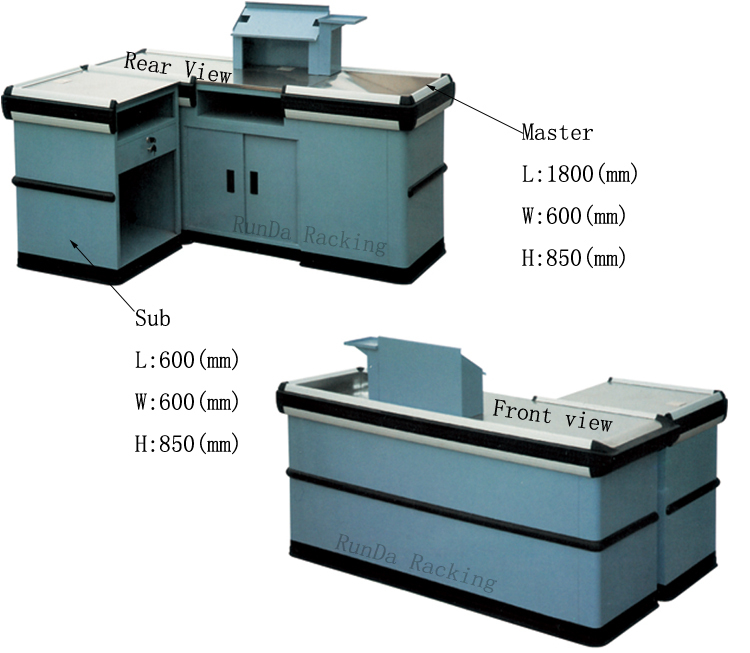 Supermarket and Retailer Shops Use MDF Material Grocery Checkout Counter