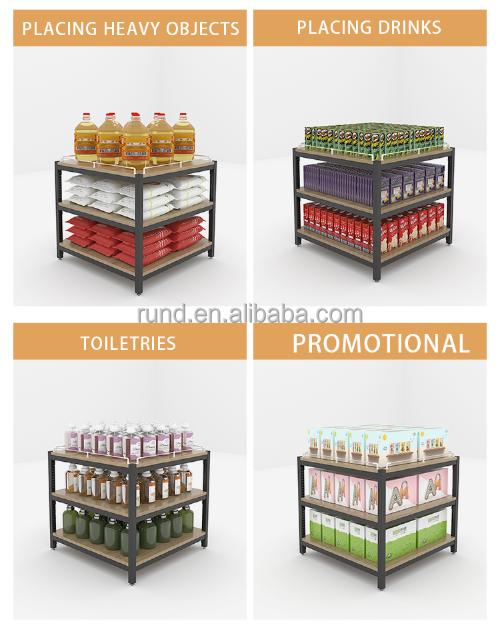 Supermarkets Promotion Table  Zinc Plate Steel Wire Mesh Basket for Supermarket Display