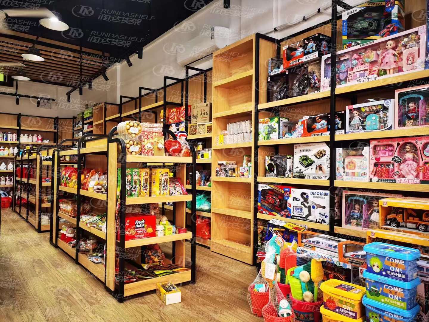 Steel Light Duty Single-Sided Supermarket Gondola Shelving Racks