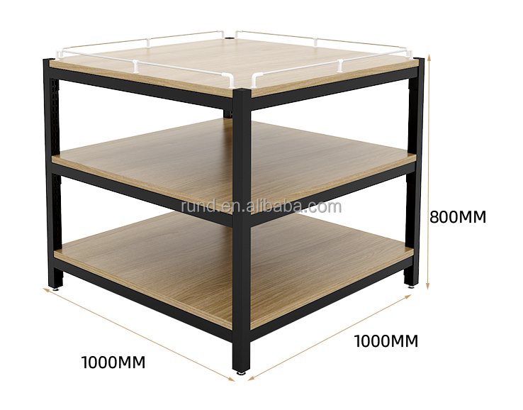 Supermarket Storage Rack with Portable and Foldable Aluminium Table Promotion Counter for Wood and Steel Storage