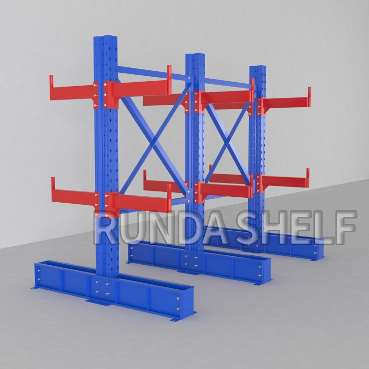 RD Customized Heavy Metal Cantilever Rack Fashion Supermarket Shelves and Warehouse Shelf Wood Display Rack for Store Use