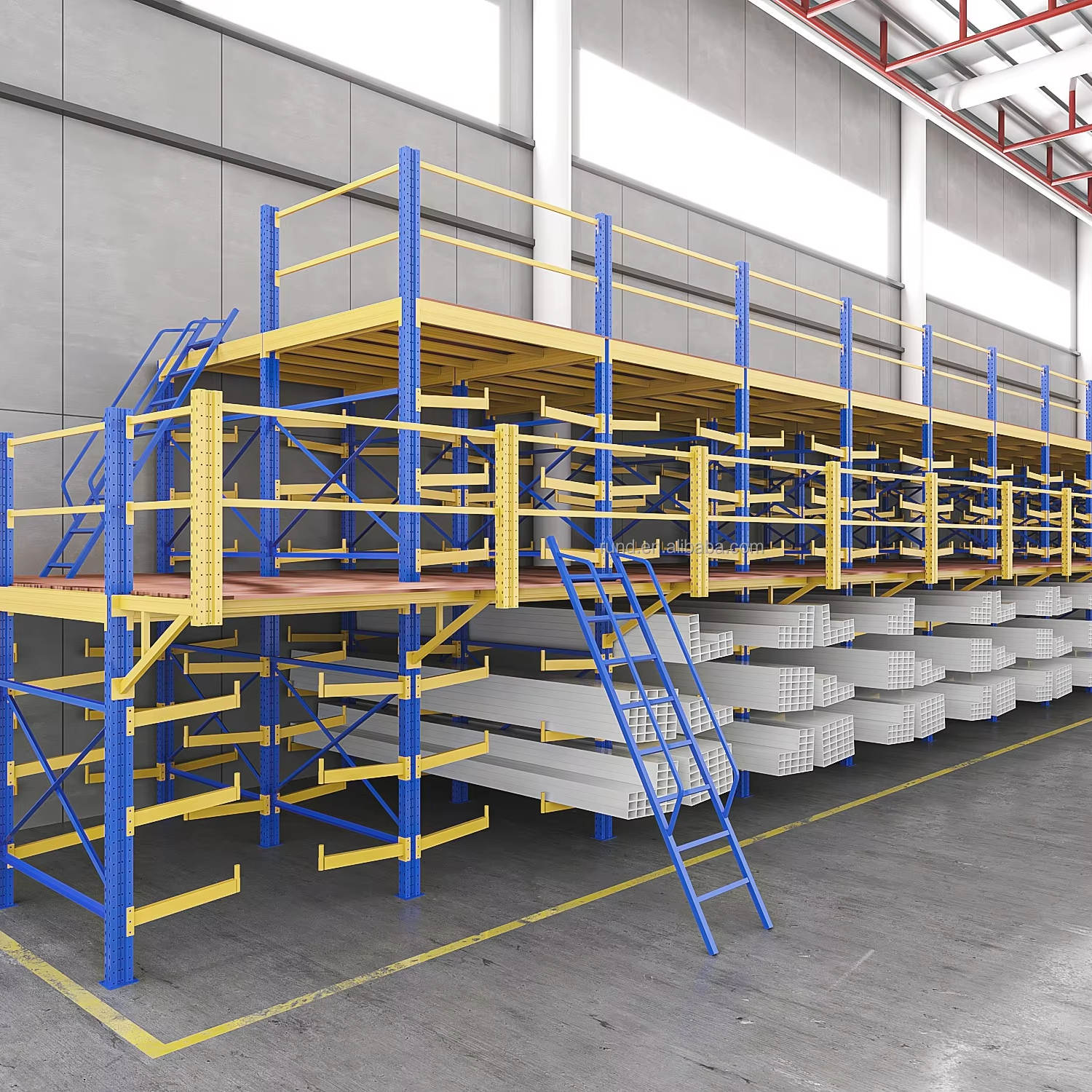 Heavy-Duty Mezzanine Storage Rack for Warehouses Attics Lofts-Cargo & Storage Equipment