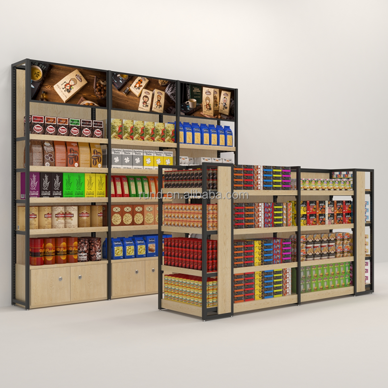 Supermarket Display Stand Double-Sided Light/Duty Metal Gondola Shelving Heavy Duty Iron Rack for Store Use