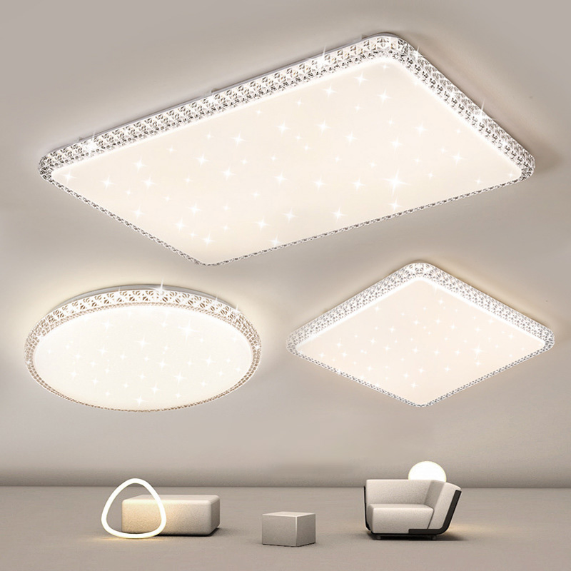 Design Flush Mount Modern Indoor Square Shape Dimmable Bedroom Ceiling Lamp Fixture Acrylic Remote Control LED Ceiling Light
