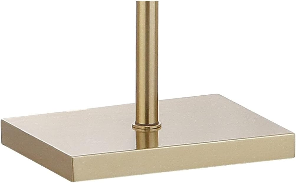 Modern Brass Gold Tall Standing MID Century White Linen Drum Shade LED Corner Floor Lamp