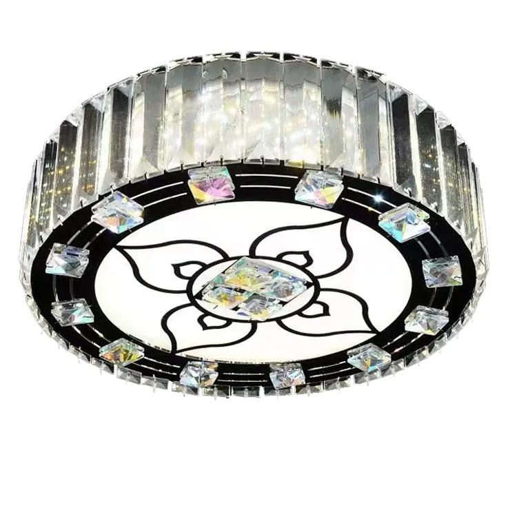 Modern Flush Mount LED Crystal Ceiling Light for Living Room
