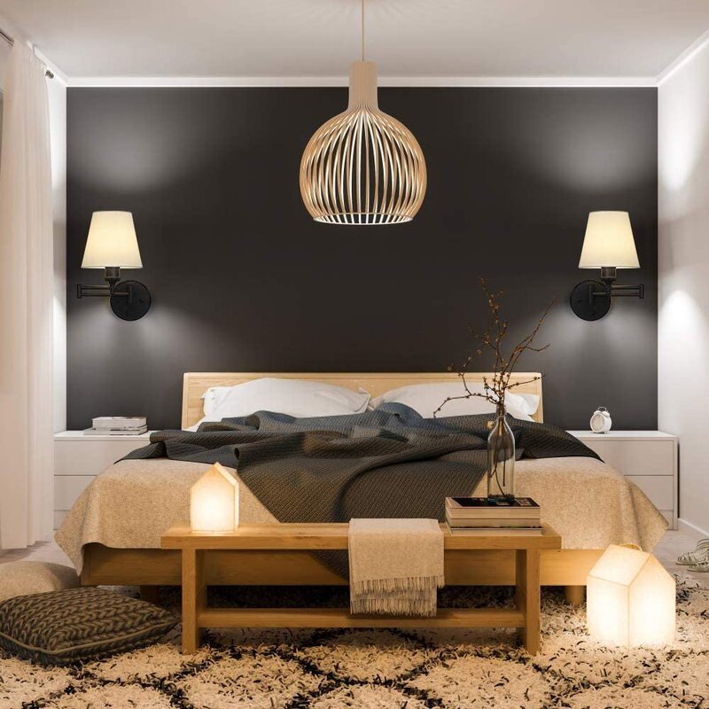 Wall Light Black Swing Arm Wall-Mounted Lamps