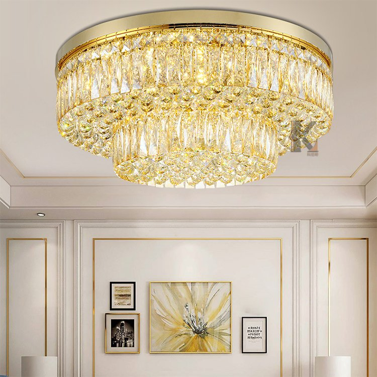 Konig Lighting China Modern Crystal Flush Mount Ceiling Light for Hotel Home