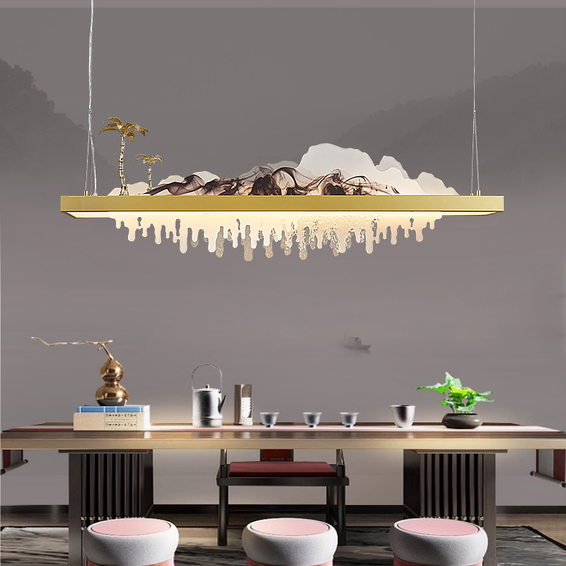 Minimalist Modern Long Shape Hanging Ceiling Chandelier Lamps Originality LED Linear Office Decorative Restaurant Pendant Light (ZY-XZ029)