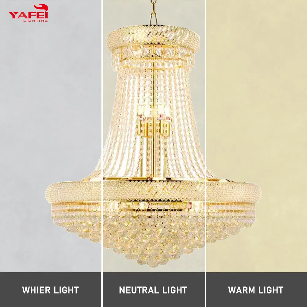 Modern Gold Color Hotel Lighting Luxury Crystal Pendant Light Chandelier