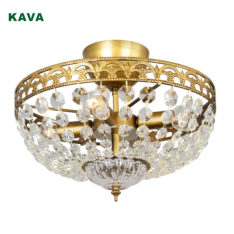 Kava Lighting Weddidng Glamour Crystal Semi Flush Mount Ceiling Light