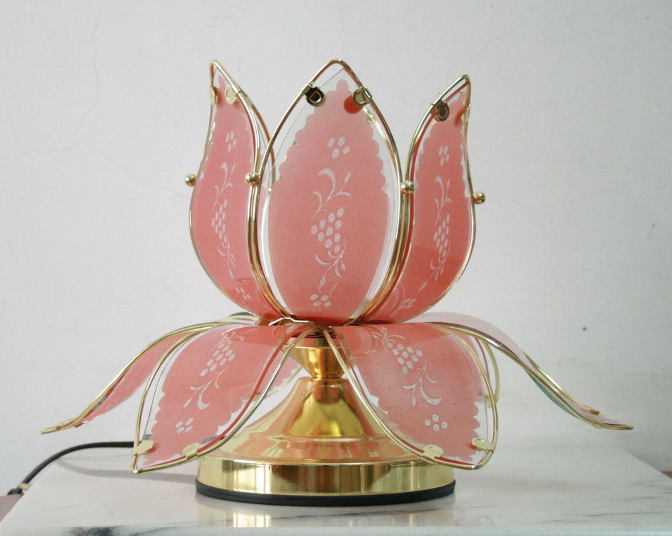 Art Deco Home Touch Control Lamp Dimming Lotus Flower Table Lamp Decorative