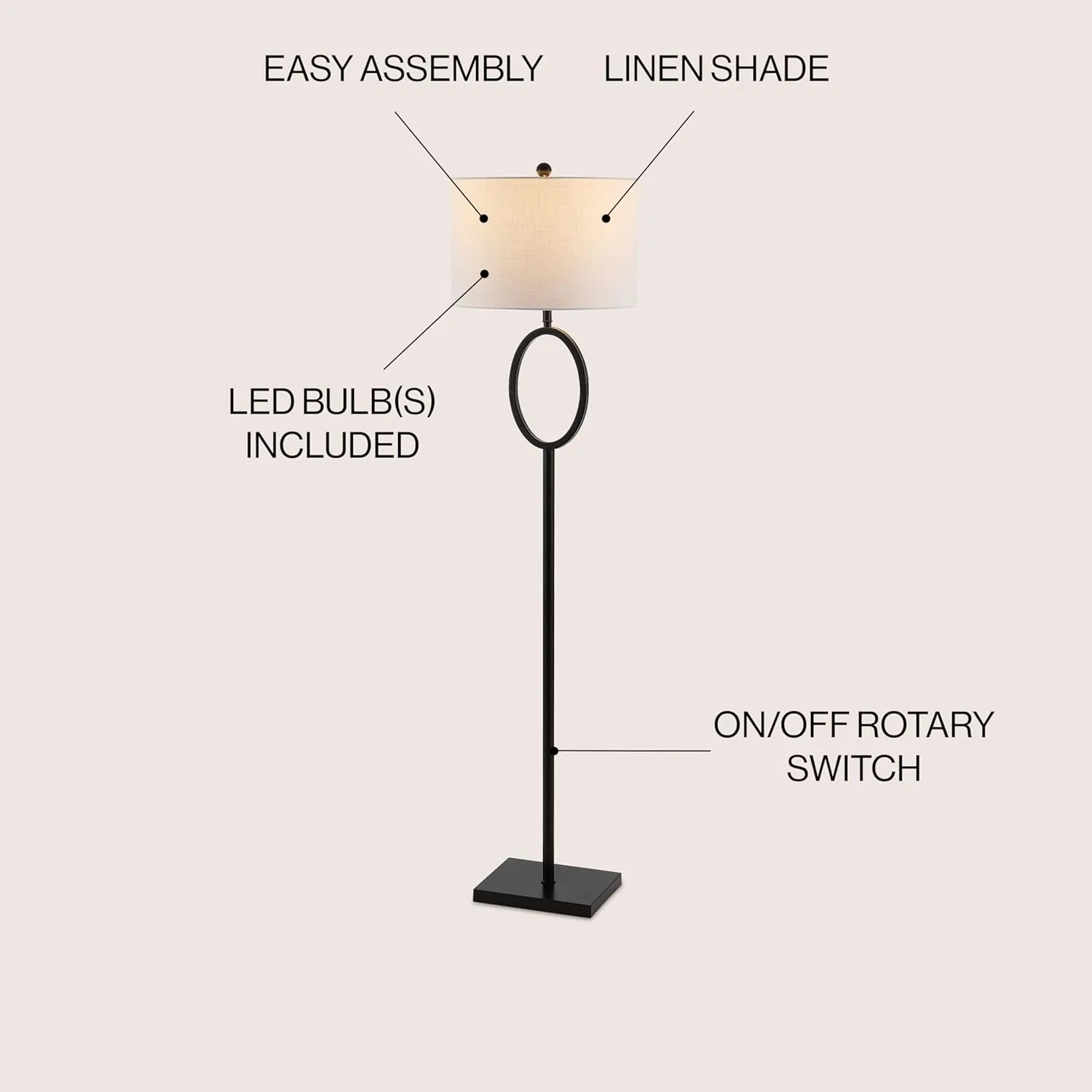 Modern Corner Floor Lamp Detail 3