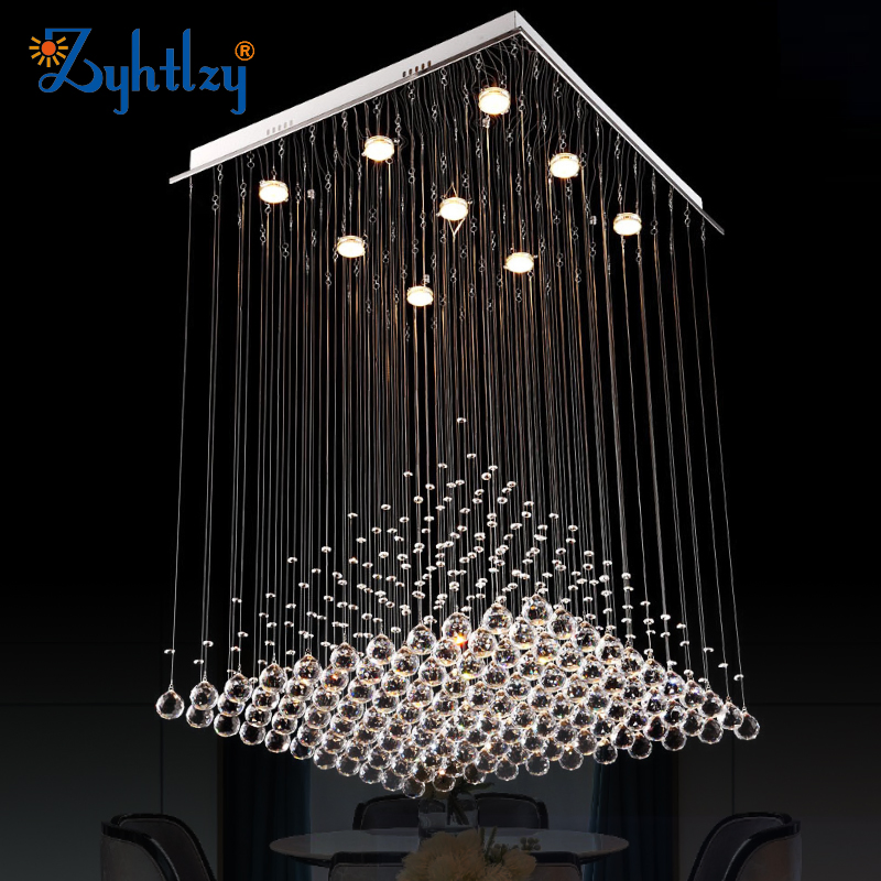 Square Crystal Flush Mount Ceiling Lights for Indoor Home Decor Project Lighting Dining Room 8007