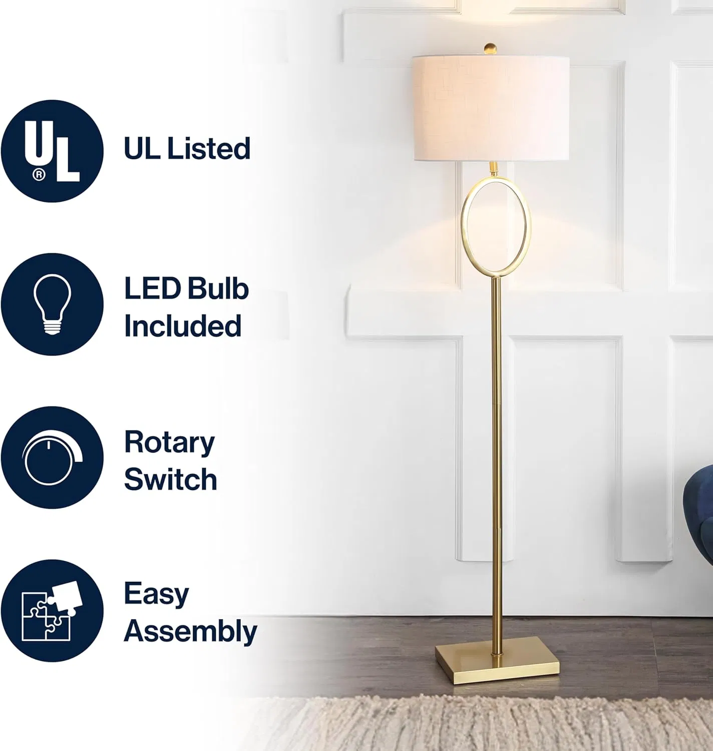 White Linen Drum Shade