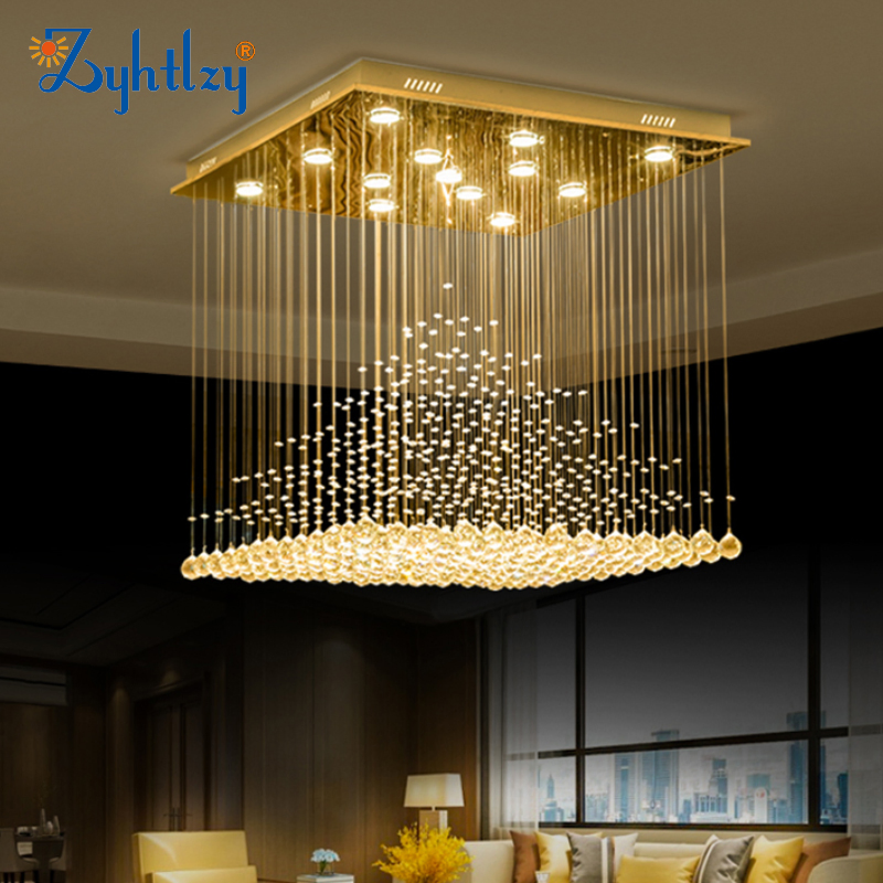 Square Crystal Flush Mount Ceiling Lights for Indoor Home Decor Project Lighting Dining Room 8007