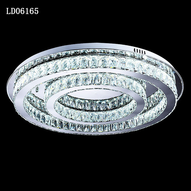 Crystal Chandelier Pendant Light China Sample Available Modern Designed Round Luxury K9 Crystal Chandelier Ring Changing Color LED Chandelier Nordic