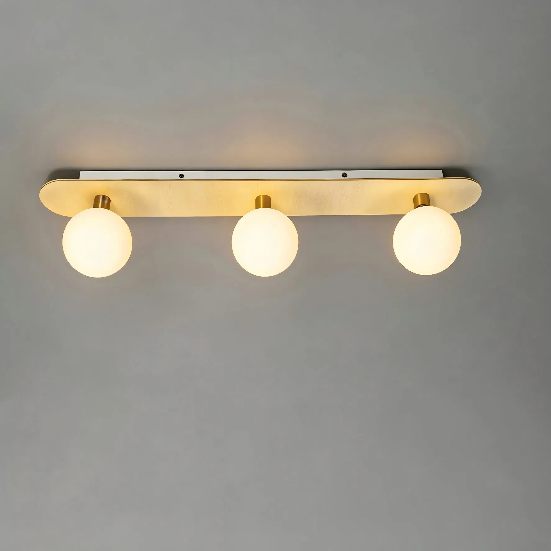 Modern Home Deco Flush Mount MDF Wooden Glass LED Ceiling Light Fixture